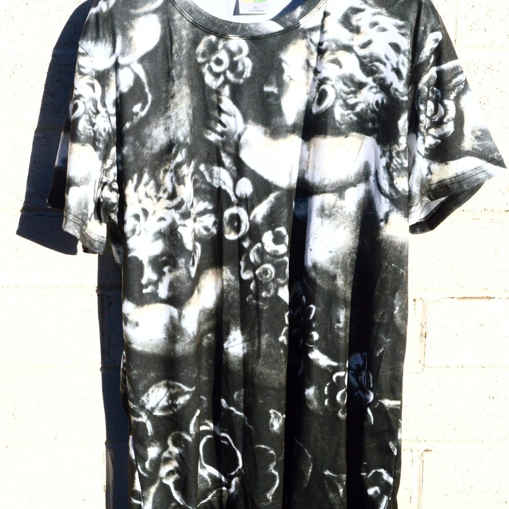 Cherubs Putti Angel Wing Floral Shirt Blouse Top - Picture 2 of 6